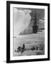 Antarctic Expedition of Robert Scott on Ice with Ship "Terra Nova" Anchored in Background-null-Framed Photographic Print