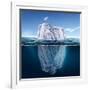 Antarctic Iceberg in the Ocean. Beautiful Polar Sea Background.-Sergey Nivens-Framed Art Print