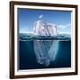 Antarctic Iceberg in the Ocean. Beautiful Polar Sea Background.-Sergey Nivens-Framed Art Print