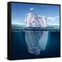 Antarctic Iceberg in the Ocean. Beautiful Polar Sea Background.-Sergey Nivens-Framed Stretched Canvas