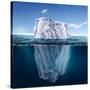 Antarctic Iceberg in the Ocean. Beautiful Polar Sea Background.-Sergey Nivens-Stretched Canvas