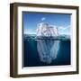 Antarctic Iceberg in the Ocean. Beautiful Polar Sea Background.-Sergey Nivens-Framed Art Print