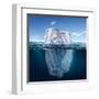 Antarctic Iceberg in the Ocean. Beautiful Polar Sea Background.-Sergey Nivens-Framed Art Print