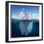 Antarctic Iceberg in the Ocean. Beautiful Polar Sea Background.-Sergey Nivens-Framed Art Print