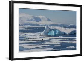 Antarctica. Antarctic Circle. the Gullet. Iceberg and Ice Floes-Inger Hogstrom-Framed Photographic Print