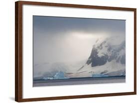 Antarctica. Bransfield Strait. Iceberg under Stormy Skies-Inger Hogstrom-Framed Photographic Print