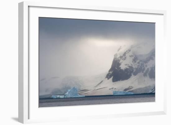 Antarctica. Bransfield Strait. Iceberg under Stormy Skies-Inger Hogstrom-Framed Photographic Print