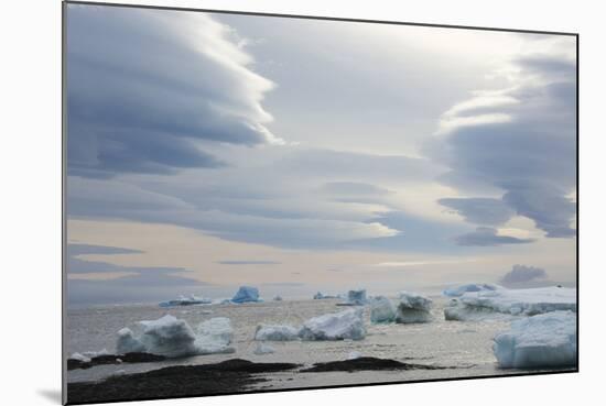 Antarctica. Brown Bluff. Lenticular Clouds Show Katabatic Winds-Inger Hogstrom-Mounted Photographic Print