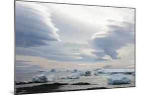 Antarctica. Brown Bluff. Lenticular Clouds Show Katabatic Winds-Inger Hogstrom-Mounted Photographic Print