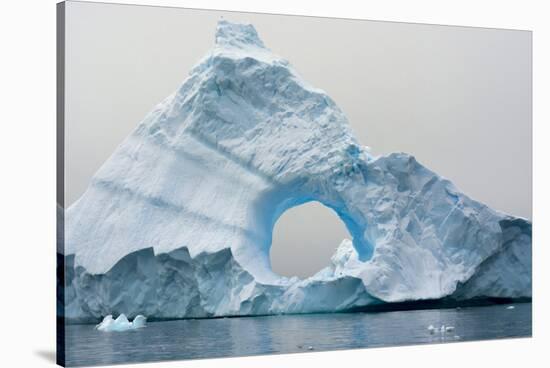 Antarctica. Charlotte Bay. Giant Iceberg with a Hole-Inger Hogstrom-Stretched Canvas