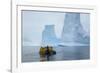 Antarctica. Charlotte Bay. Zodiac Cruising around Icebergs-Inger Hogstrom-Framed Photographic Print