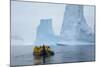 Antarctica. Charlotte Bay. Zodiac Cruising around Icebergs-Inger Hogstrom-Mounted Photographic Print