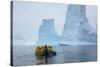 Antarctica. Charlotte Bay. Zodiac Cruising around Icebergs-Inger Hogstrom-Stretched Canvas