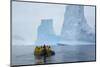 Antarctica. Charlotte Bay. Zodiac Cruising around Icebergs-Inger Hogstrom-Mounted Photographic Print