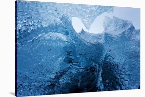 Antarctica, Cuverville Island, Close-up of scalloped surface of melting iceberg.-Paul Souders-Stretched Canvas