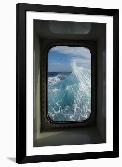 Antarctica, Drake Passage. Window view of waves.-Yuri Choufour-Framed Photographic Print