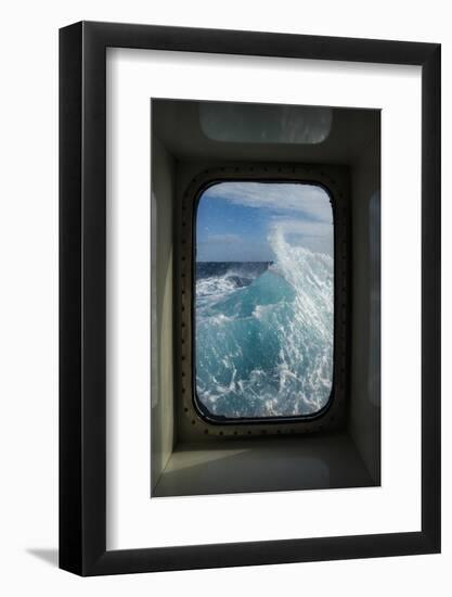 Antarctica, Drake Passage. Window view of waves.-Yuri Choufour-Framed Photographic Print