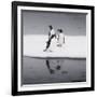 Antarctica. Gentoo Penguins Standing on Sea Ice with Reflection-Janet Muir-Framed Photographic Print