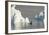 Antarctica. Gerlache Strait. Crabeater Seal and an Iceberg-Inger Hogstrom-Framed Photographic Print