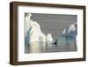 Antarctica. Gerlache Strait. Crabeater Seal and an Iceberg-Inger Hogstrom-Framed Photographic Print