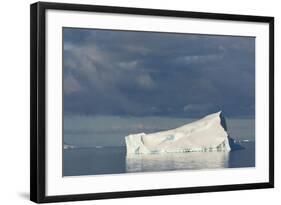 Antarctica. Gerlache Strait. Iceberg and Cloudy Skies-Inger Hogstrom-Framed Photographic Print