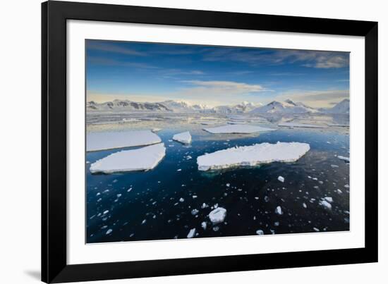 Antarctica. Near Adelaide Island. the Gullet. Ice Floes at Sunset-Inger Hogstrom-Framed Photographic Print