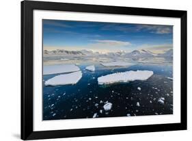 Antarctica. Near Adelaide Island. the Gullet. Ice Floes at Sunset-Inger Hogstrom-Framed Photographic Print