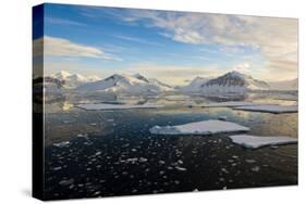 Antarctica, Near Adelaide Island. the Gullet. Ice Floes at Sunset-Inger Hogstrom-Stretched Canvas