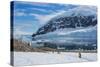 Antarctica. Neko Harbor. Hikers Heading Towards the Penguin Colony-Inger Hogstrom-Stretched Canvas