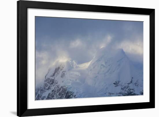 Antarctica. Paradise Harbor. Snowy Mountains and Clouds at Sunrise-Inger Hogstrom-Framed Photographic Print