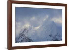 Antarctica. Paradise Harbor. Snowy Mountains and Clouds at Sunrise-Inger Hogstrom-Framed Photographic Print