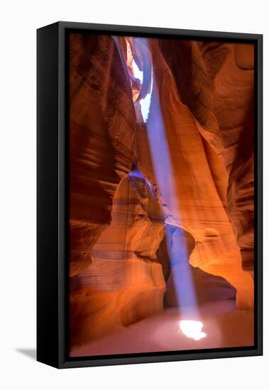 Antelope Canyon Arizona Light Beams on Navajo Land near Page-holbox-Framed Stretched Canvas