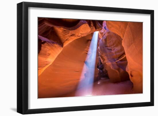 Antelope Canyon Arizona Light Beams on Navajo Land near Page-holbox-Framed Premium Photographic Print