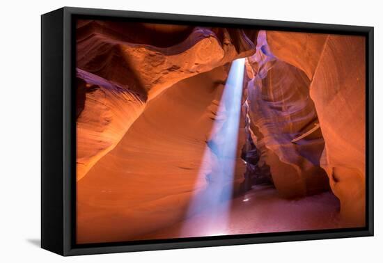 Antelope Canyon Arizona Light Beams on Navajo Land near Page-holbox-Framed Stretched Canvas