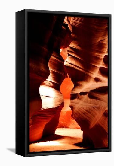 Antelope Canyon, shaped by water erosion, Arizona, USA-Enrique Lopez-Tapia-Framed Stretched Canvas