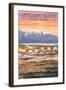 Antelope Island State Park, Utah - Antelope Scene-Lantern Press-Framed Art Print