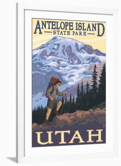 Antelope Island State Park, Utah - Hiking Scene-Lantern Press-Framed Art Print