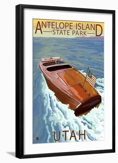 Antelope Island State Park, Utah - Wooden Boat-Lantern Press-Framed Art Print