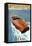 Antelope Island State Park, Utah - Wooden Boat-Lantern Press-Framed Stretched Canvas