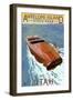 Antelope Island State Park, Utah - Wooden Boat-Lantern Press-Framed Art Print