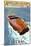 Antelope Island State Park, Utah - Wooden Boat-Lantern Press-Mounted Art Print