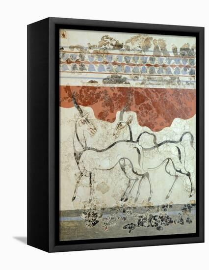 Antelopes, Akrotiri Fresco, Thera-null-Framed Stretched Canvas