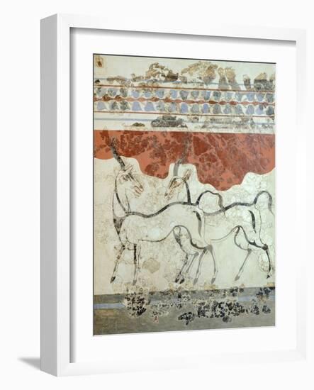 Antelopes, Akrotiri Fresco, Thera-null-Framed Giclee Print