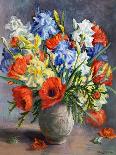 Poppies and Irises, 1991 (Oil on Canvas)-Anthea Durose-Giclee Print