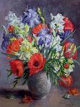 Poppies and Irises, 1991 (Oil on Canvas)-Anthea Durose-Giclee Print