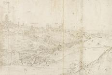 Panoramic View of Segovia from the East (Pen and Brown Ink with Touches of Blue Wash over Black Cha-Anthonis van den Wyngaerde-Giclee Print