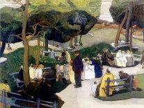 In the Park, 1922-Anthony Angarola-Framed Stretched Canvas