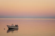Pink Sunrise with Small Boat in the Ocean, Ifaty, Tulear, Madagascar-Anthony Asael-Photographic Print