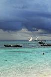 Tanzania, Zanzibar, Nungwi, Traditional Fisherman Boat on White Beach-Anthony Asael-Photographic Print