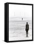 Anthony Gormleys Another Place, Crosby Beach, Merseyside, England, UK-Alan Copson-Framed Stretched Canvas